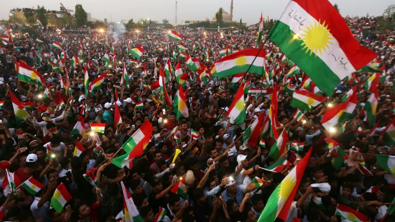 A pro-independence rally in Erbil, the capital of the autonomous Kurdistan Region ahead of the referendum vote, Sept. 17, 2017. (Photo: Safin Hamed / AFP)