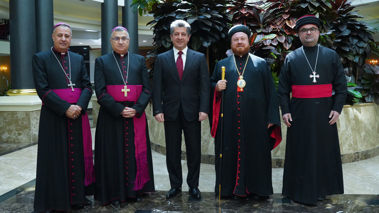 Prime Minister Masrour Barzani poses in Erbil with Christian leaders, Sept. 25, 2021. (Photo: KRG)