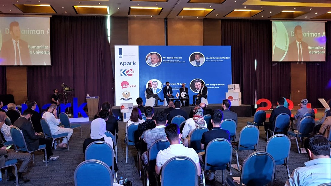 The Dutch-funded Spark organization holds an event at Erbil’s Rotana Hotel, Sept. 29, 2021. (Photo: Wladimir van Wilgenburg/Kurdistan 24)