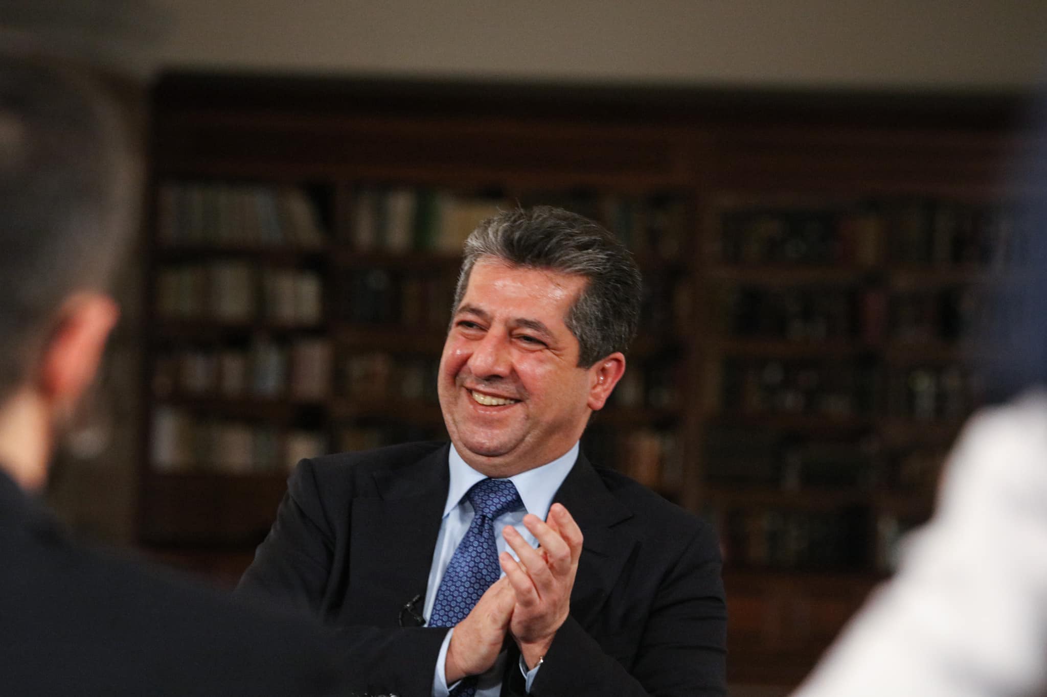 KRG PM Masrour Barzani is pictured while speaking to students during the town hall. (Photo: KRG)