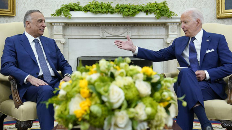 President Joe Biden, right, speaks as Iraqi Prime Minister Mustafa al-Kadhimi, left, listens during their meeting in the Oval Office of the White House in Washington, Monday, July 26, 2021. (Photo: Susan Walsh/AP)