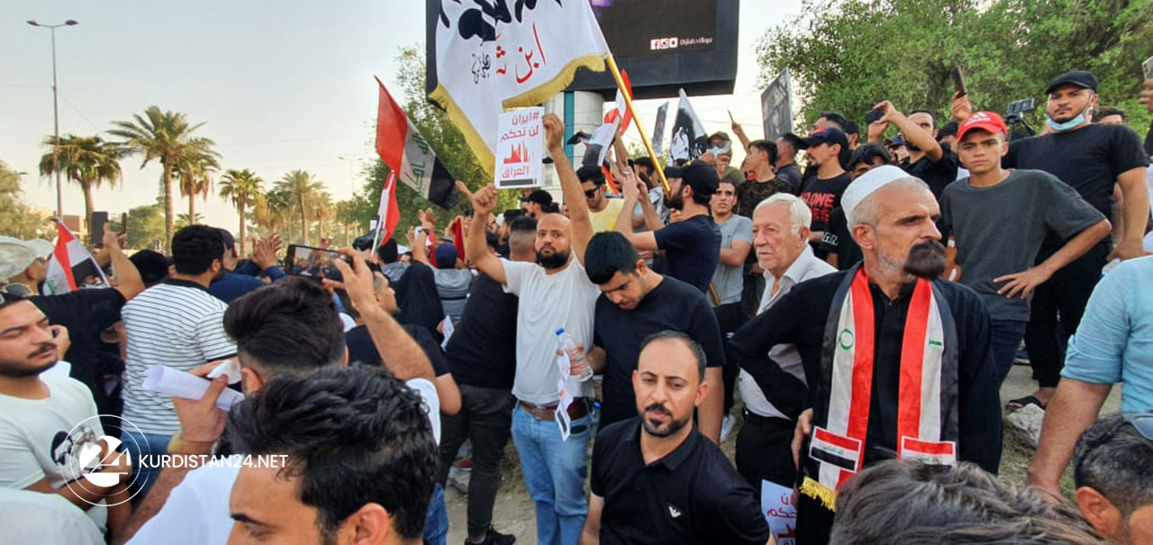 خۆپیشاندانی ئەمڕۆی تشرینییەکان لە بەغدای پایتەختی عێراق،  وێنه&zwnj;: شیڤان جەباری - كوردستان24