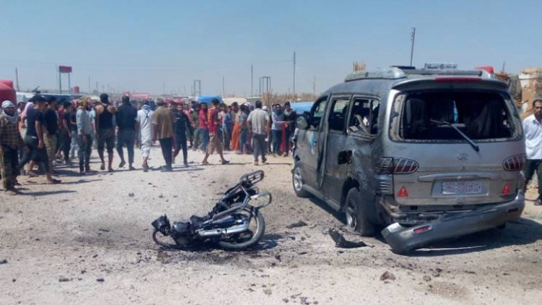 An explosion killed one civilian in a displacement camp near Hasakah (Photo: Hawar News Agency).