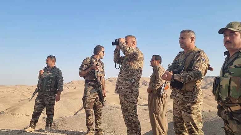 نیروی پیشمرگ در هنگام عملیات علیه بقایای داعش در قره حسن