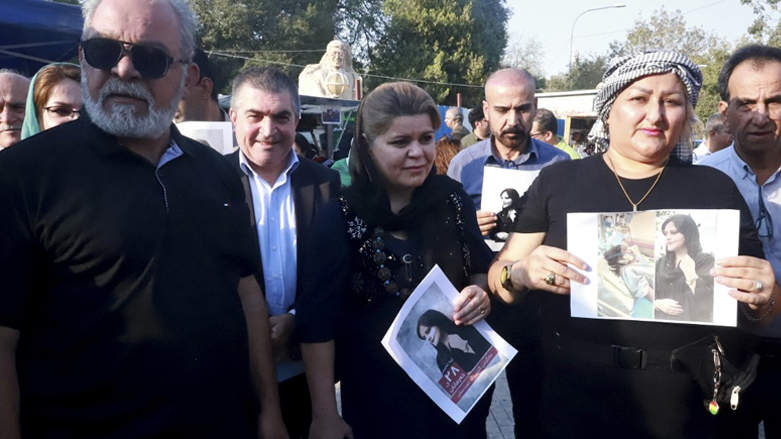 Iranian Kurds participate in a march in a parkSulaimani against the killing of of Mahsa Amini, a woman in Iran who died after being arrested by the Islamic republic's "morality police", Sept. 19, 2022. (Photo: shwan Mohammed/AFP)