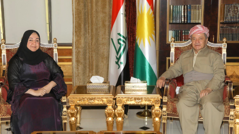 Kürdistan Parlamentosu Başkanı Rewaz Fayeq ve Başkan Barzani