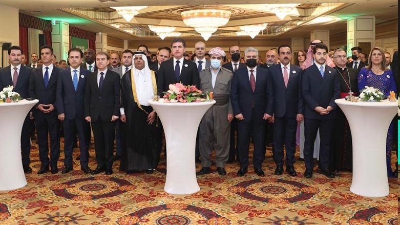 President Nechirvan Barzani and other top Kurdish officials taking part in 92nd Saudi national day in Erbil, Sept. 23, 2022. (Photo: Kurdistan Region Presidency)