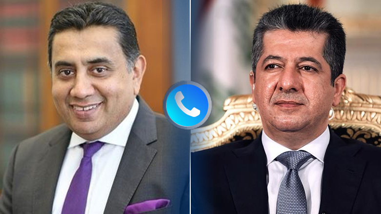 Prime Minister Masrour Barzani spoke by phone today with UK Minister of State for the Middle East Lord Tariq Ahmad