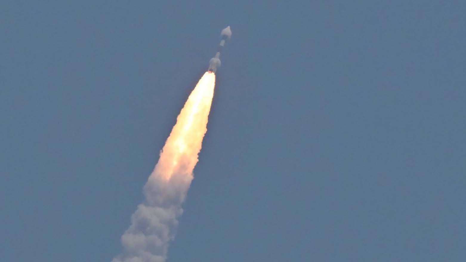 PSLV XL rocket carrying the Aditya-L1 spacecraft, the first space-based Indian observatory to study the Sun, is launched from the Satish Dhawan Space Centre in Sriharikota on Sept. 02, 2023. (Photo: R. Satish Babu/AFP)