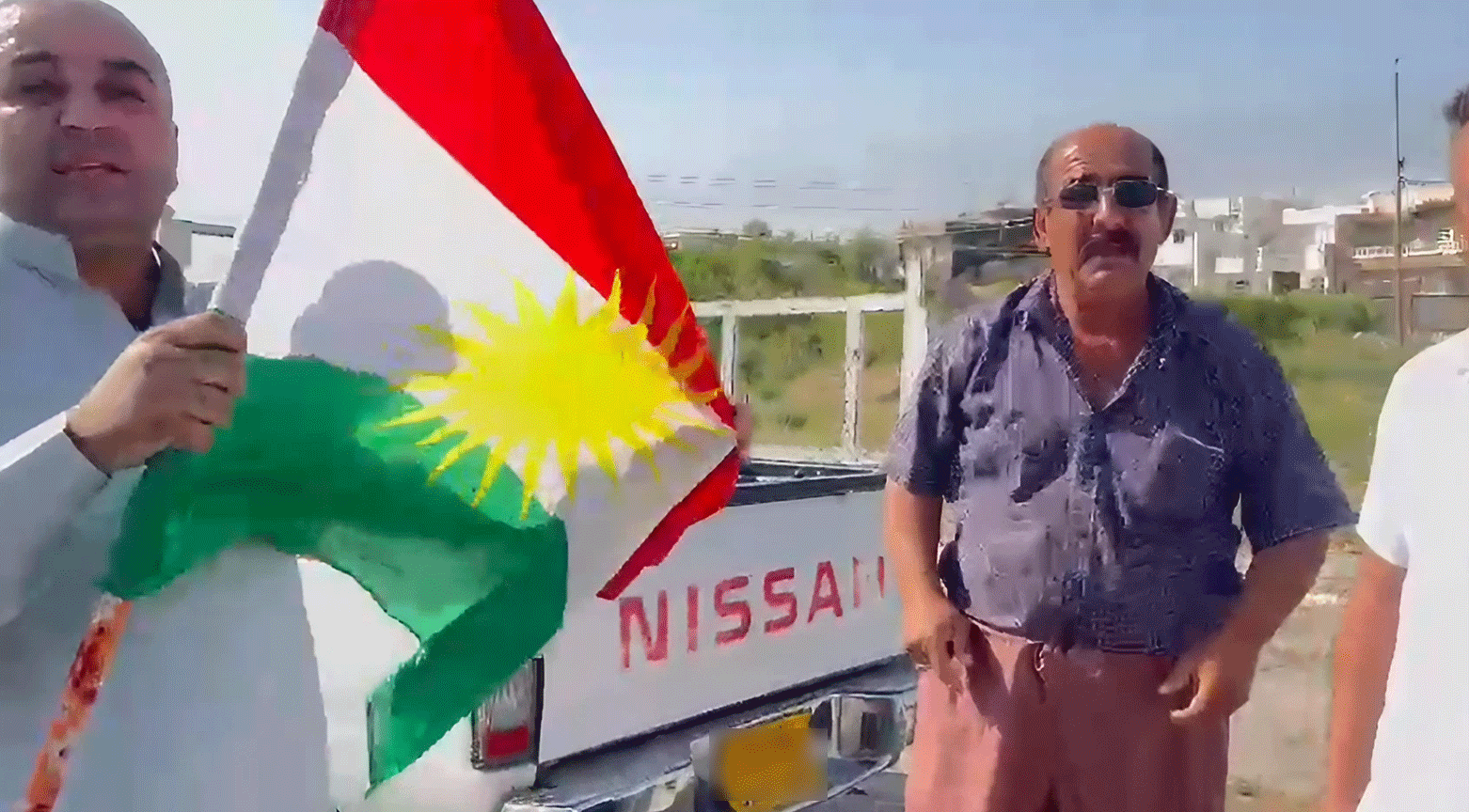 Relatives of Hussein Sabir speak with a Kurdistan 24 reporter. (Photo: Kurdistan 24)