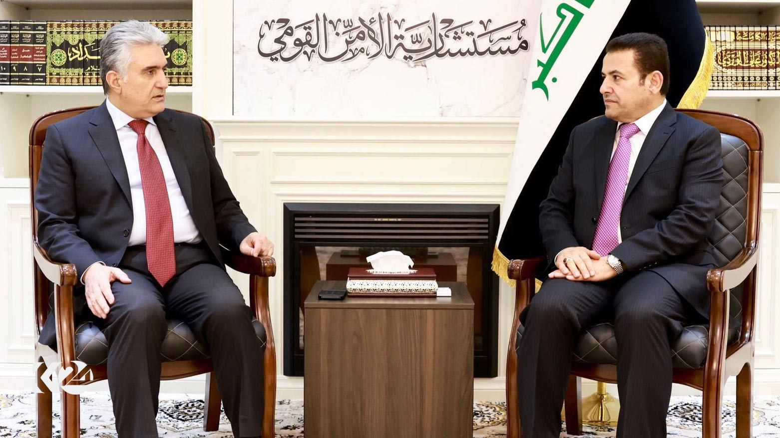 قاسم الاعرجی، مشاور امنیت ملی عراق و ریبر احمد، وزیر امور داخلی اقلیم کوردستان