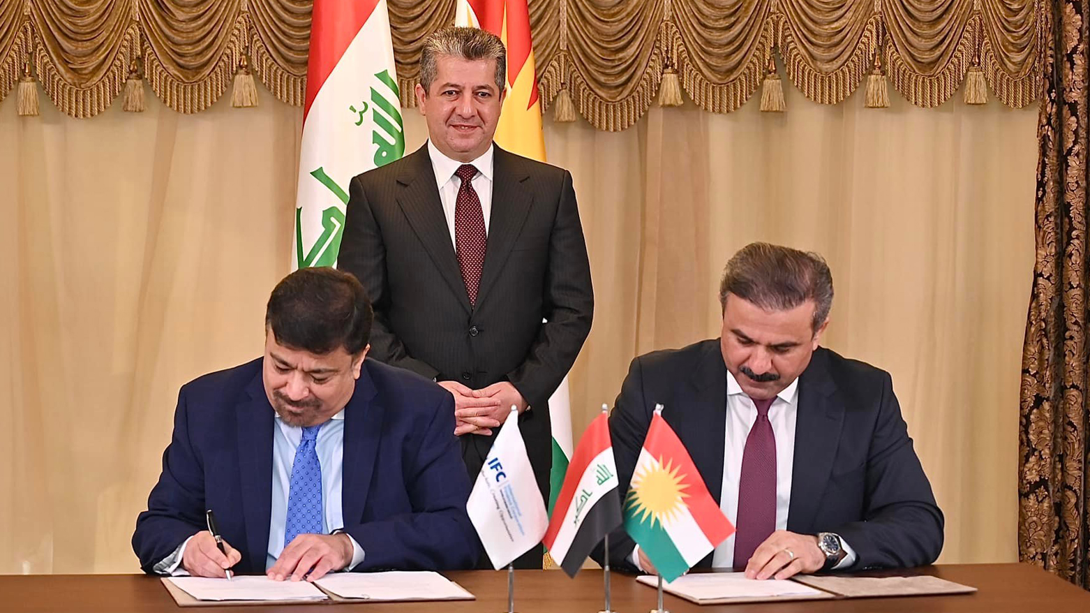 امضای توافق همکاری بین اقلیم کوردستان و شرکت مالی بین‌المللی با حضور مسرور بارزانی، نخست وزیر اقلیم کوردستان