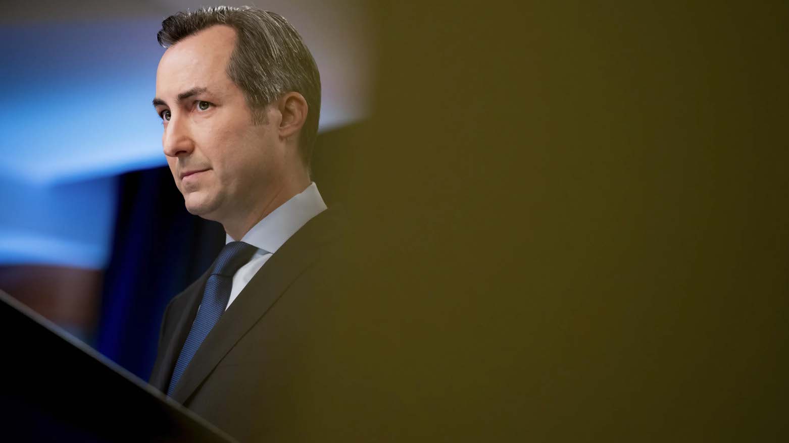 State Department spokesperson Matthew Miller at a news briefing (Photo: Nathan Howard/AP)