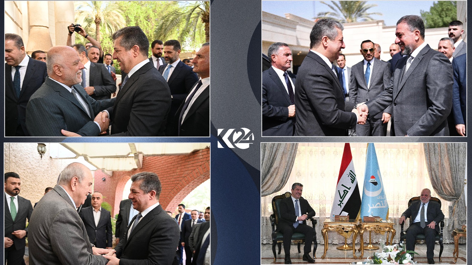 رئيس حكومة إقليم كوردستان مسرور بارزاني مع قادة سياسيين عراقيين