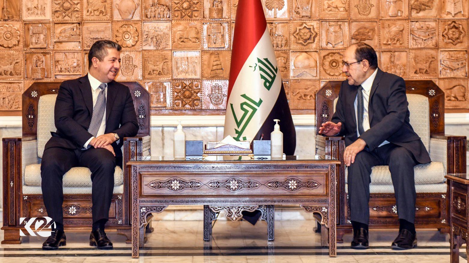 Kurdistan Region Prime Minister Masrour Barzani on Thursday met with former Iraqi PM Nouri al-Maliki, Sept 14, 2023 (Photo: PM office)