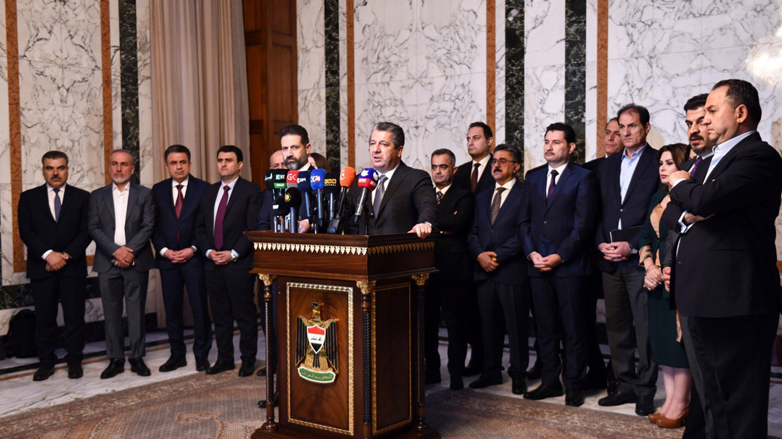 PM Masrour Barzani on Thursday thanked the Kurdish parties for their support, Sept. 14, 2023 (Photo: PM office).