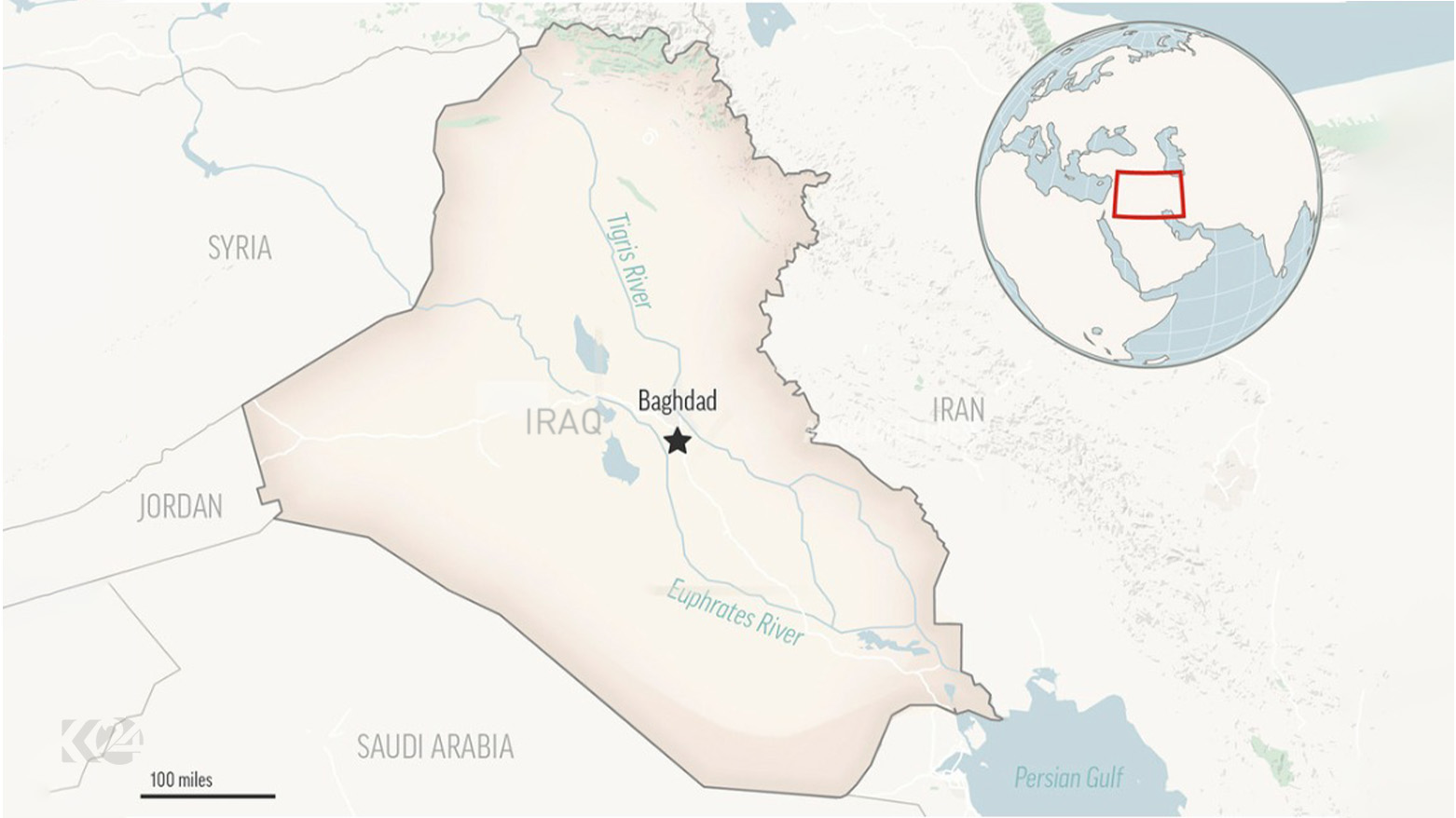 This is a locator map for Iraq with its capital, Baghdad. (Photo: AP)