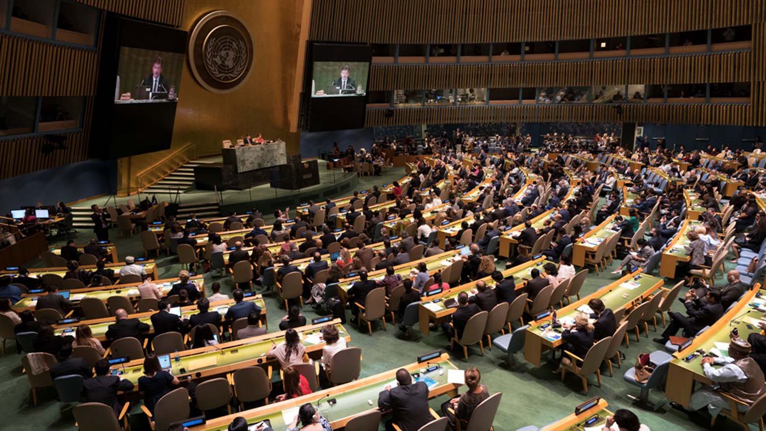 A UN General Assembly is pictured during a session. (Photo: Don Emmert/AFP)