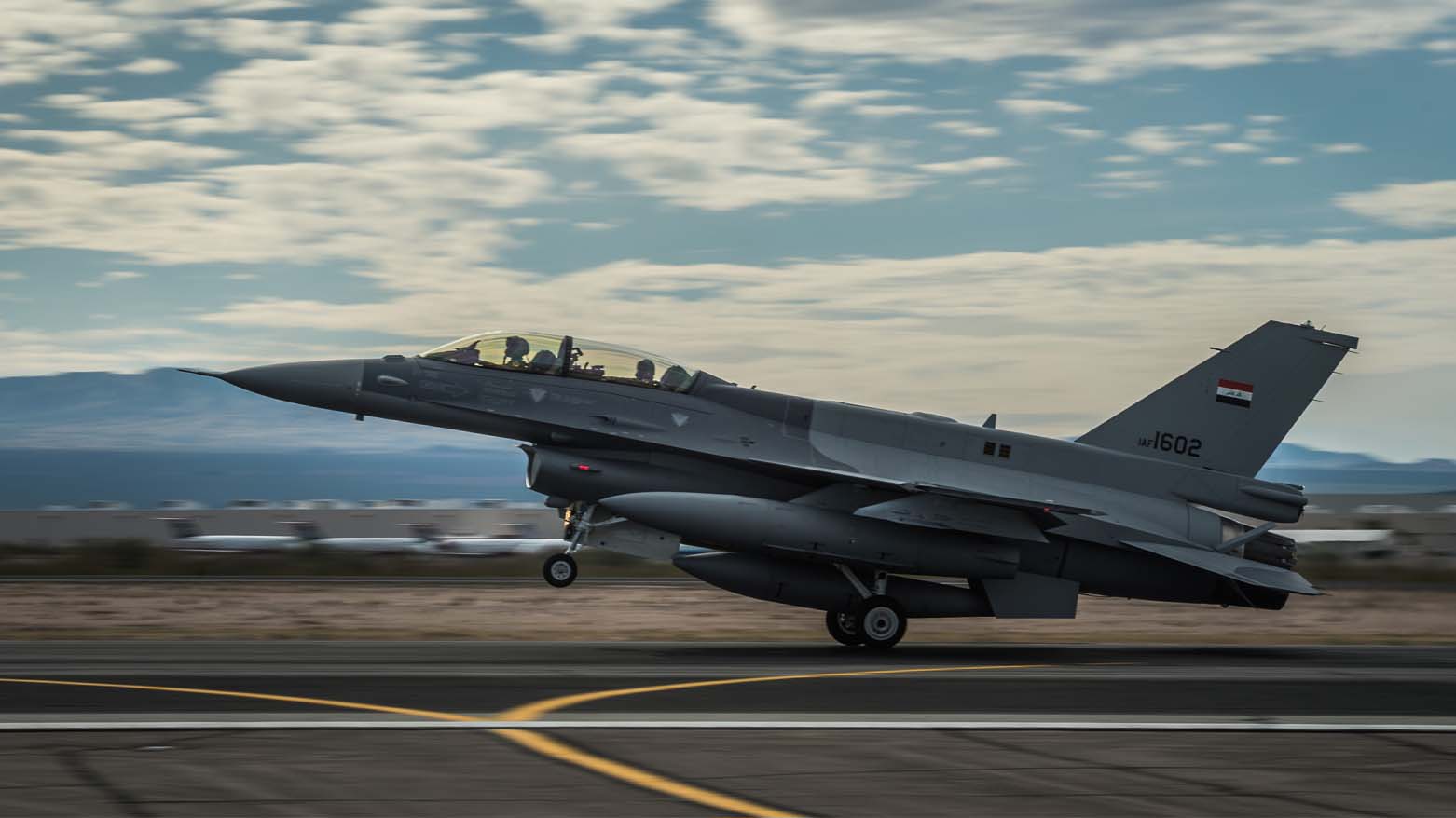 An Iraqi F-16 is pictured during a takeoff at a US airbase during a training exercise. (Photo: U.S. Air Force photo/Senior Airman Jordan Castelan)