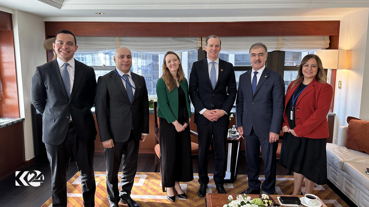 KRG Foreign Relations head Safeen Dizayee (second from right) during his meeting with Brett McGurk, White House Coordinator for the Middle East and North Africa, Sept. 21, 2023. (Photo: Kurdistan 24)