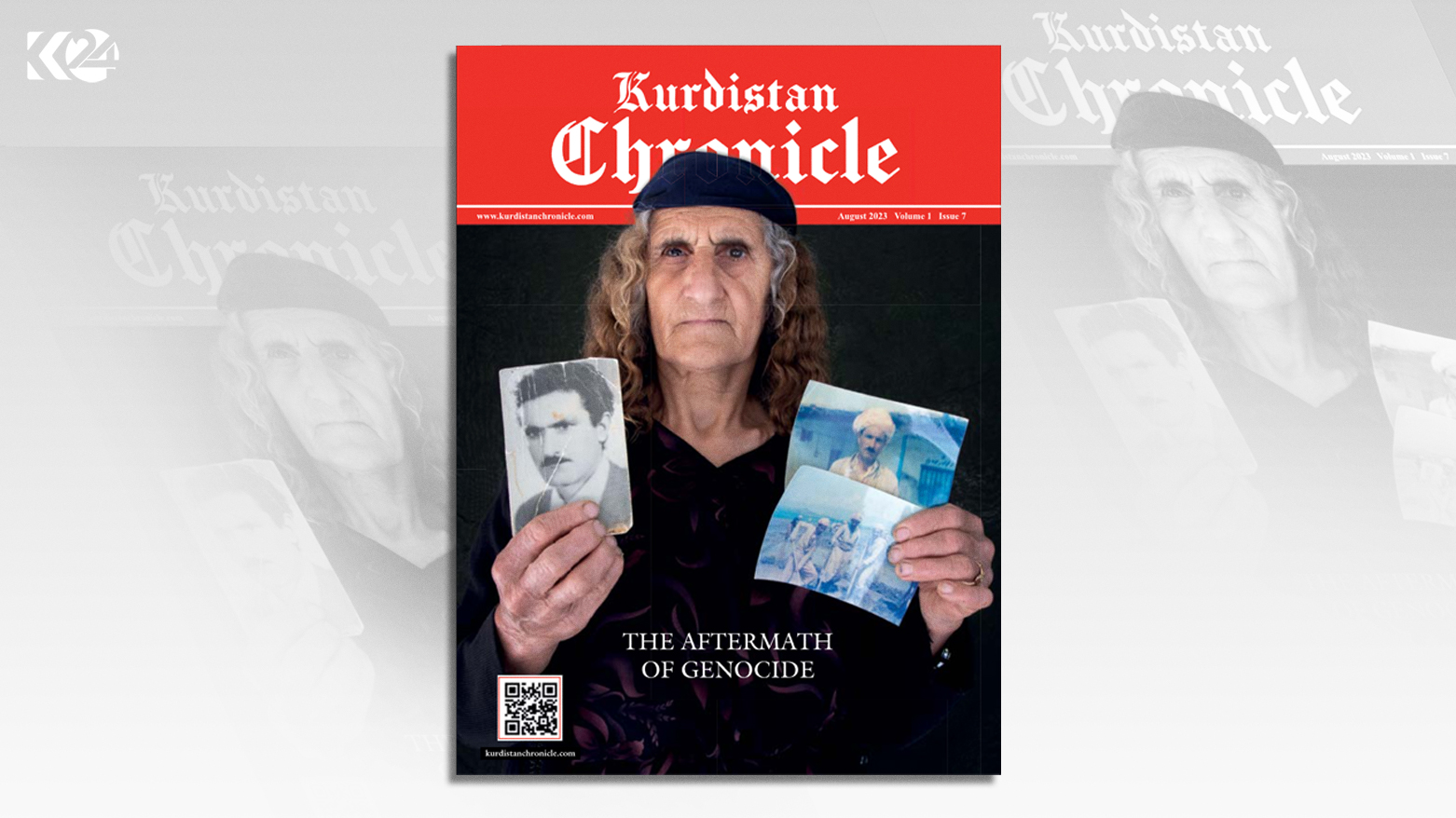 The cover of the 7th edition showcases an elderly woman who is a victim of the Anfal genocide. (Photo: Kurdistan Chronicle)