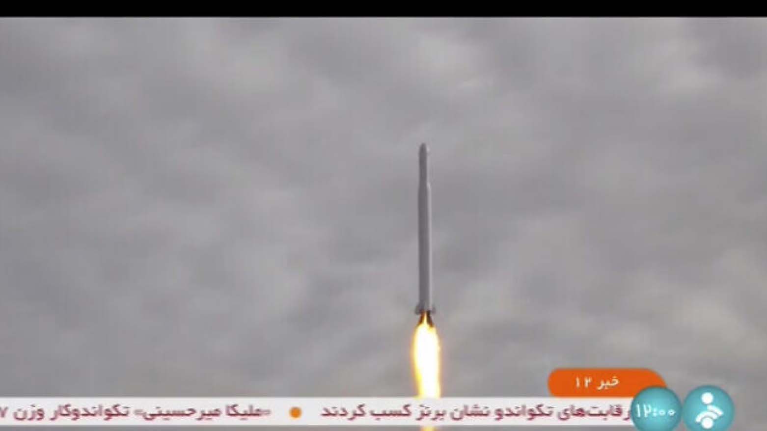 This frame grab from video aired by Iranian state television on Sept. 27, 2023, shows what Iran's Communication Minister Isa Zarepour said is a Noor-3 satellite being launched from an undisclosed location in Iran. (Photo: IRIB via AP)