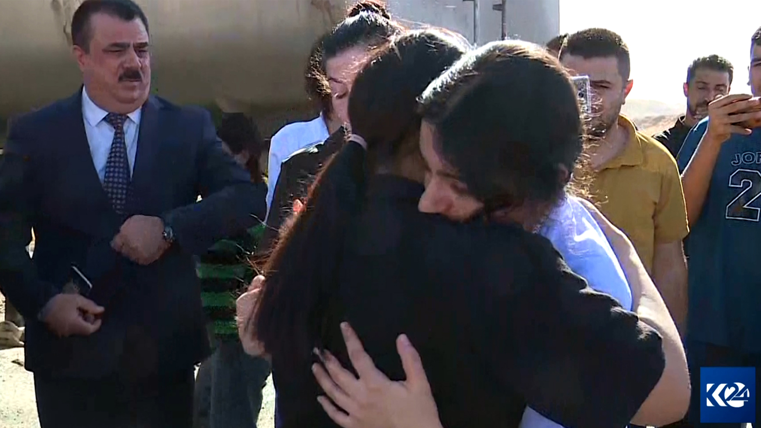 Newly rescued Yezidi girl embraced by her family in Duhok province following her release from ISIS captivity, Sept. 30, 2023. (Photo: Kurdistan 24)