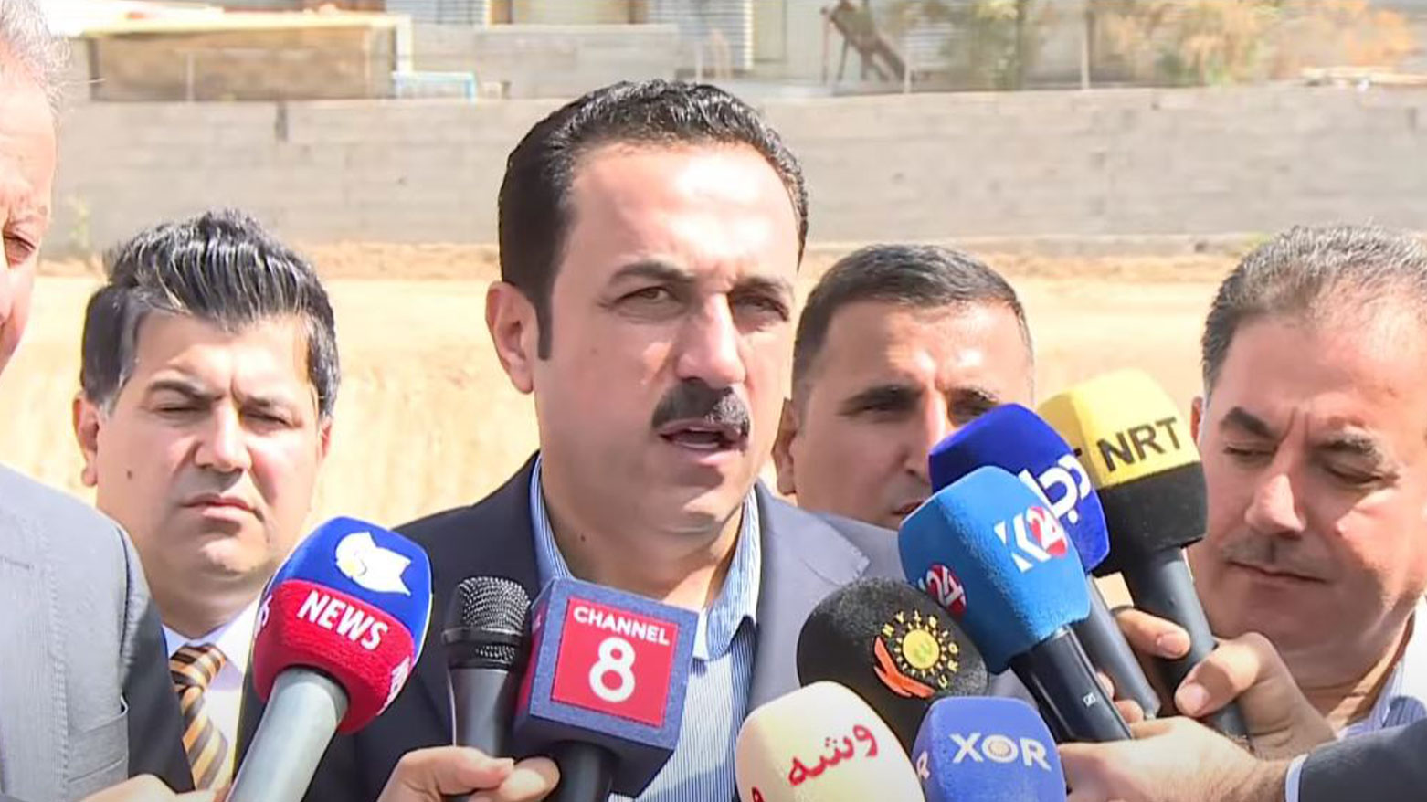 The Governor of Erbil, Omed Khoshnaw, speaking in the press conference, Sept. 30, 2023. (Photo: Kurdistan 24)