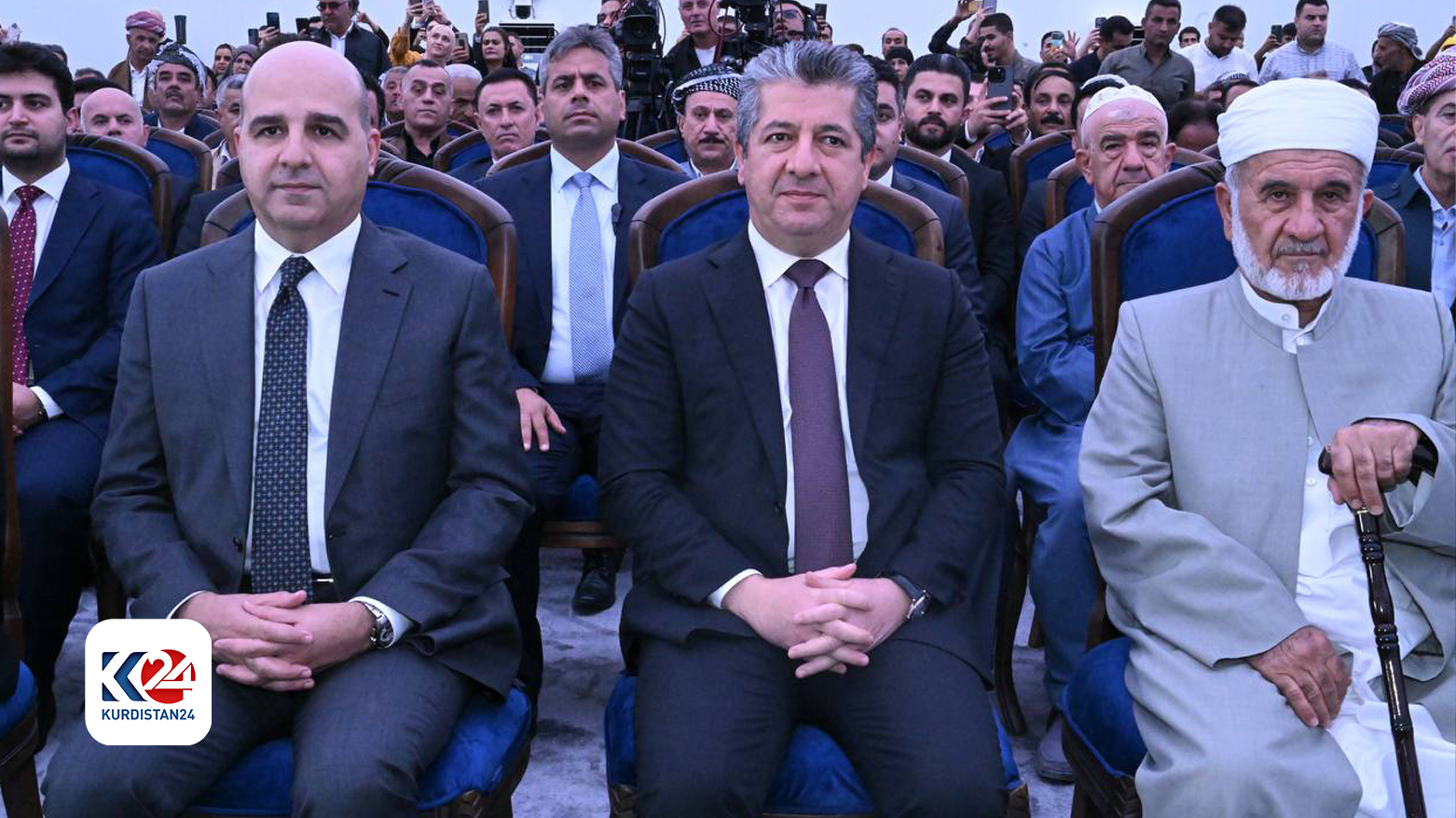بە ئامادەبوونی سەرۆکوەزیران؛ ڕێوڕەسمی دانانی بەردی بناغەی پرۆژەی ئاوی قوشتەپە دەستی پێ کرد