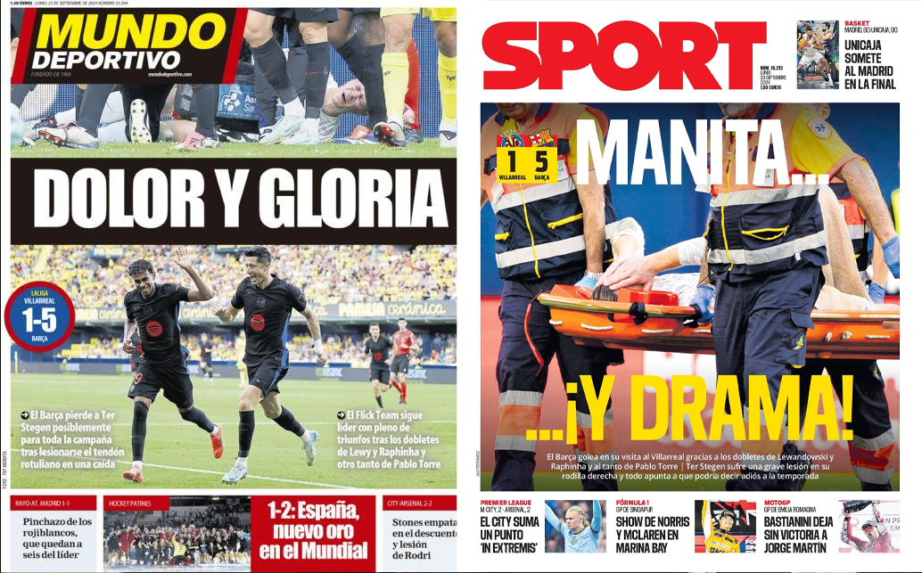 رۆژنامە کەتەلۆنییەکان وێنەی تێر شتیگنیان داناوە