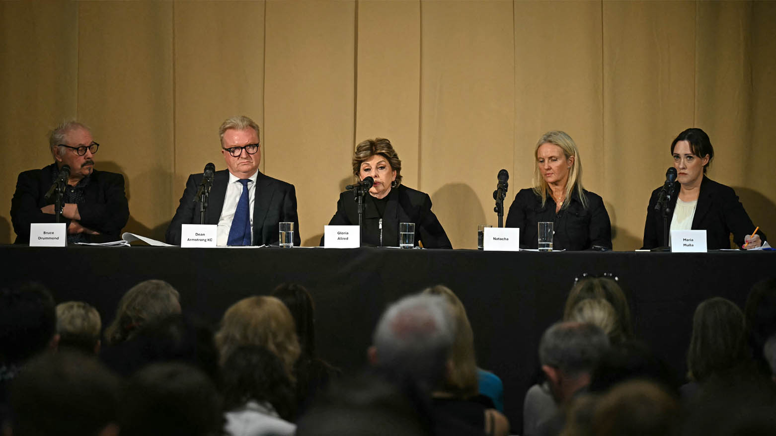 Lawyers and Barrister first from right, one of the victims second from right. (Photo: BBC) 
