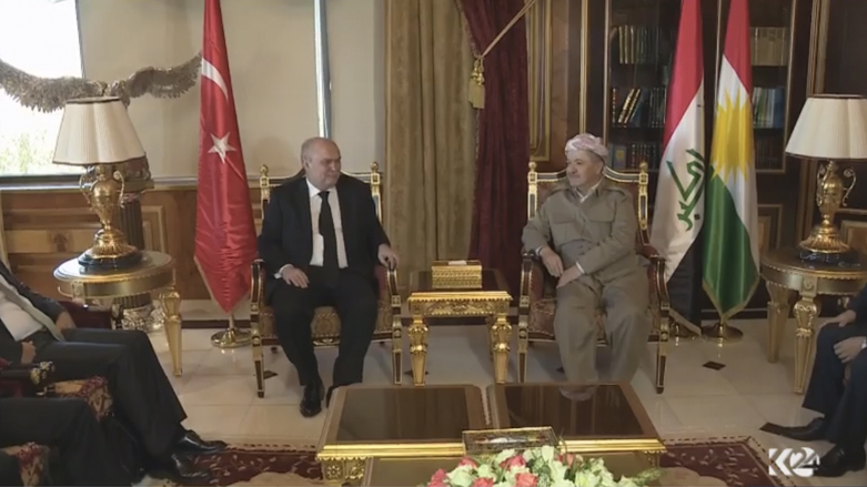 Serokê Herêma Kurdistanê pêşwaziyê li Wezîrê Derve yê Tirkiyê dike