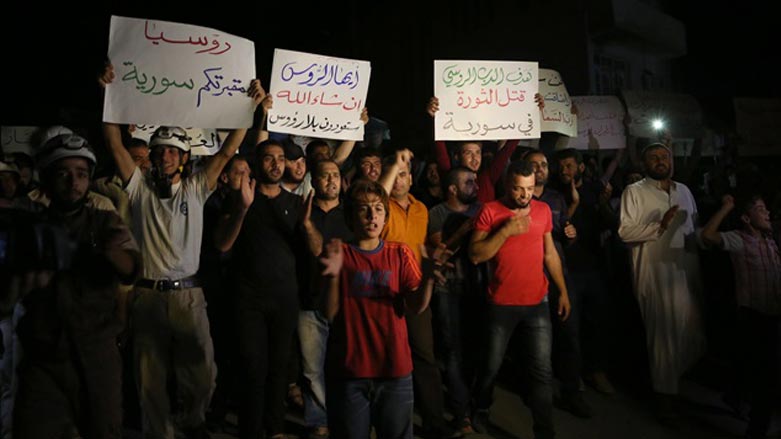سووريا.. خۆپيشاندان دژى فڕۆكه‌ جه‌نگييه‌كانى رووسيا ده‌كرێ