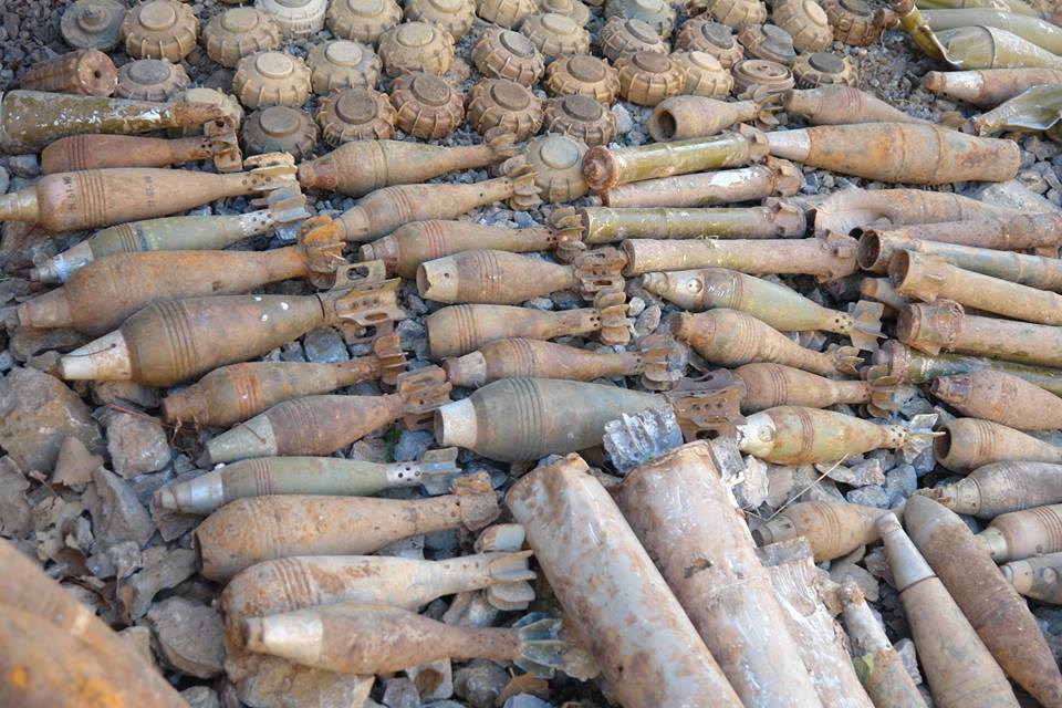 Some of the mines that were defused in the province of Erbil, Kurdistan Region, Dec. 27, 2016. (Photo: Kurdistan24)