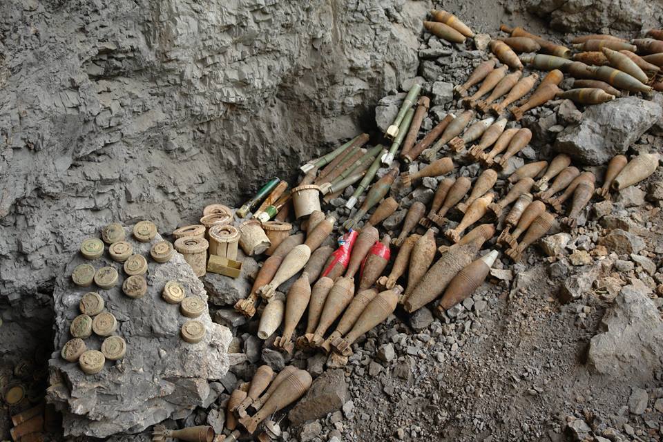 Some of the mines that were defused in the province of Erbil, Kurdistan Region, Dec. 27, 2016. (Photo: Kurdistan24)