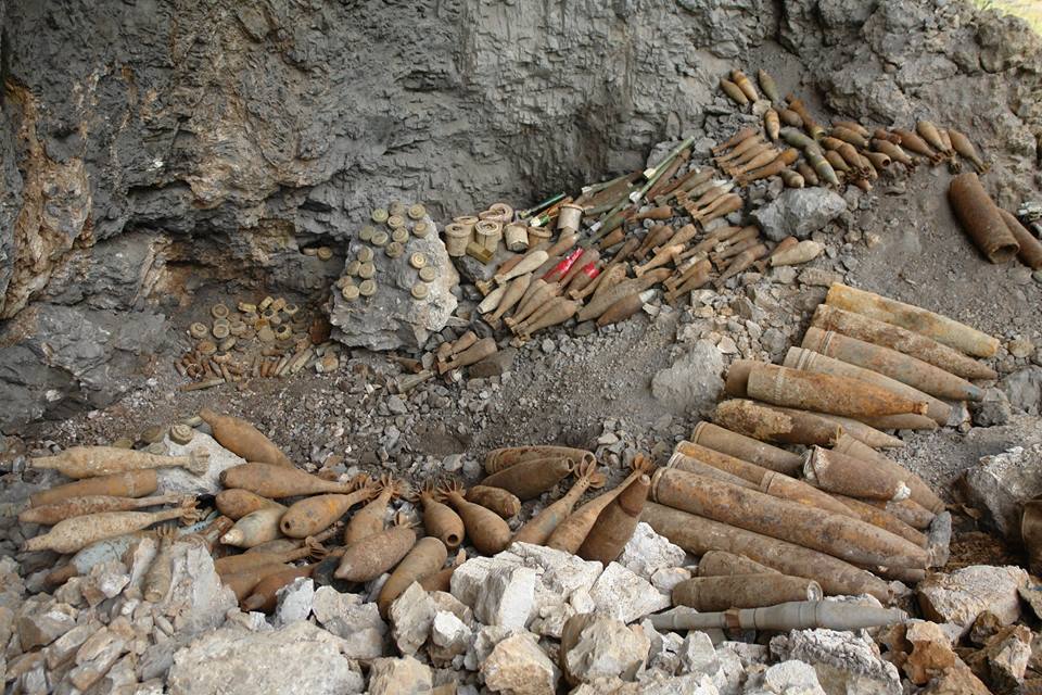 Some of the mines that were defused in the province of Erbil, Kurdistan Region, Dec. 27, 2016. (Photo: Kurdistan24)