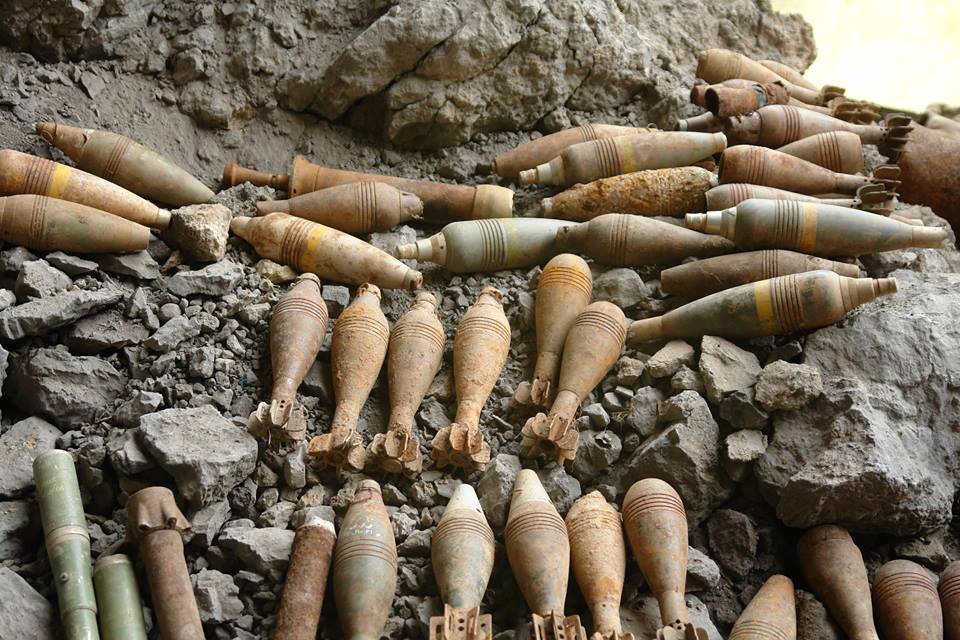 Some of the mines that were defused in the province of Erbil, Kurdistan Region, Dec. 27, 2016. (Photo: Kurdistan24)