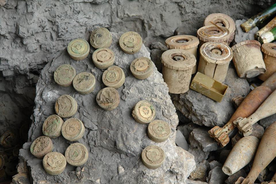 Some of the mines that were defused in the province of Erbil, Kurdistan Region, Dec. 27, 2016. (Photo: Kurdistan24)