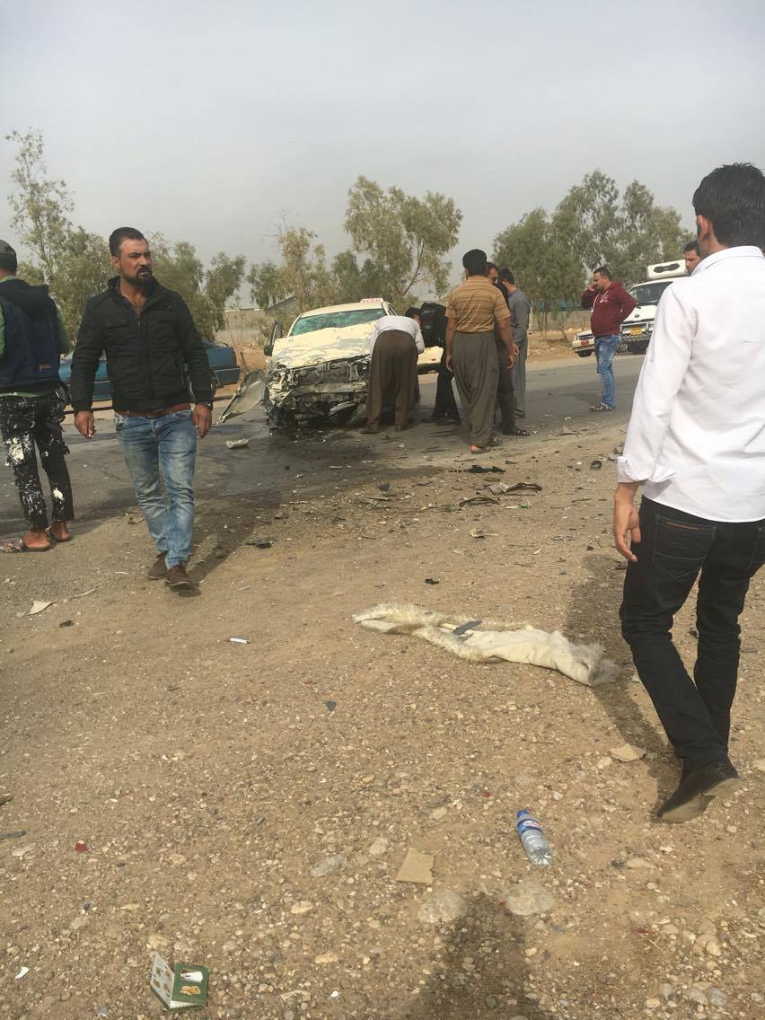 به‌ وێنه‌: رووداوێكی هاتووچۆ له‌ هه‌ولێر 