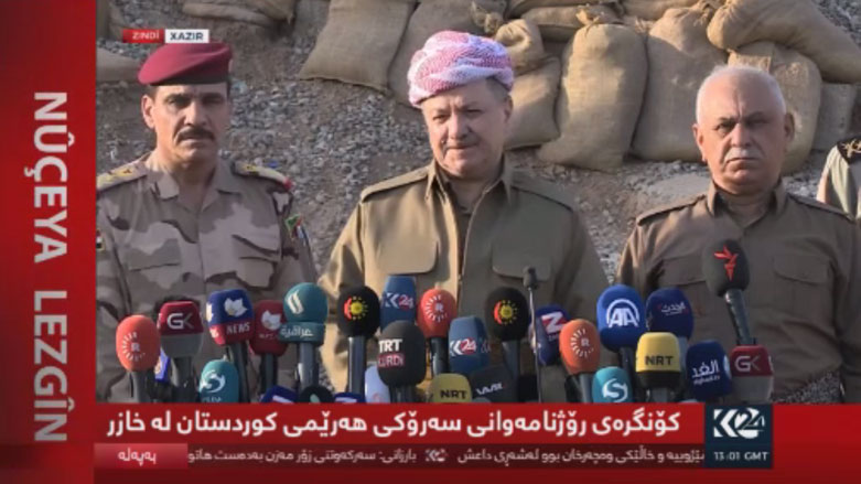 الرئيس بارزاني يصل الخازر لتفقد البيشمركة بعد ساعات على انطلاق معركة الموصل
