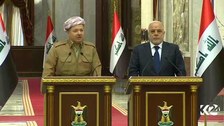رئاسة كوردستان: بارزاني والعبادي حددا ساعة الصفر لمعركة الموصل بمنتصف الليل