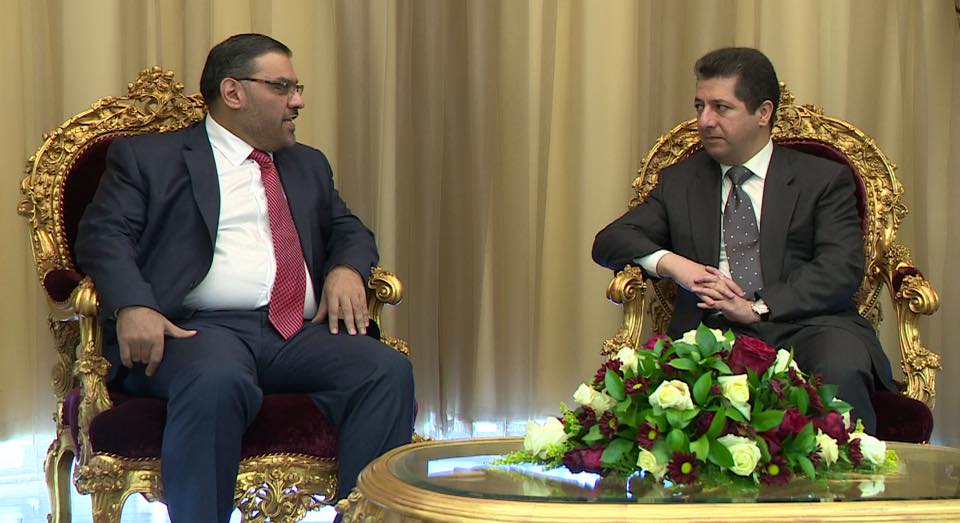 مه‌سروور بارزانى پێشوازى له‌ سه‌رۆكى ئيئتيلافى نيشتمانى سووريا ده‌كات