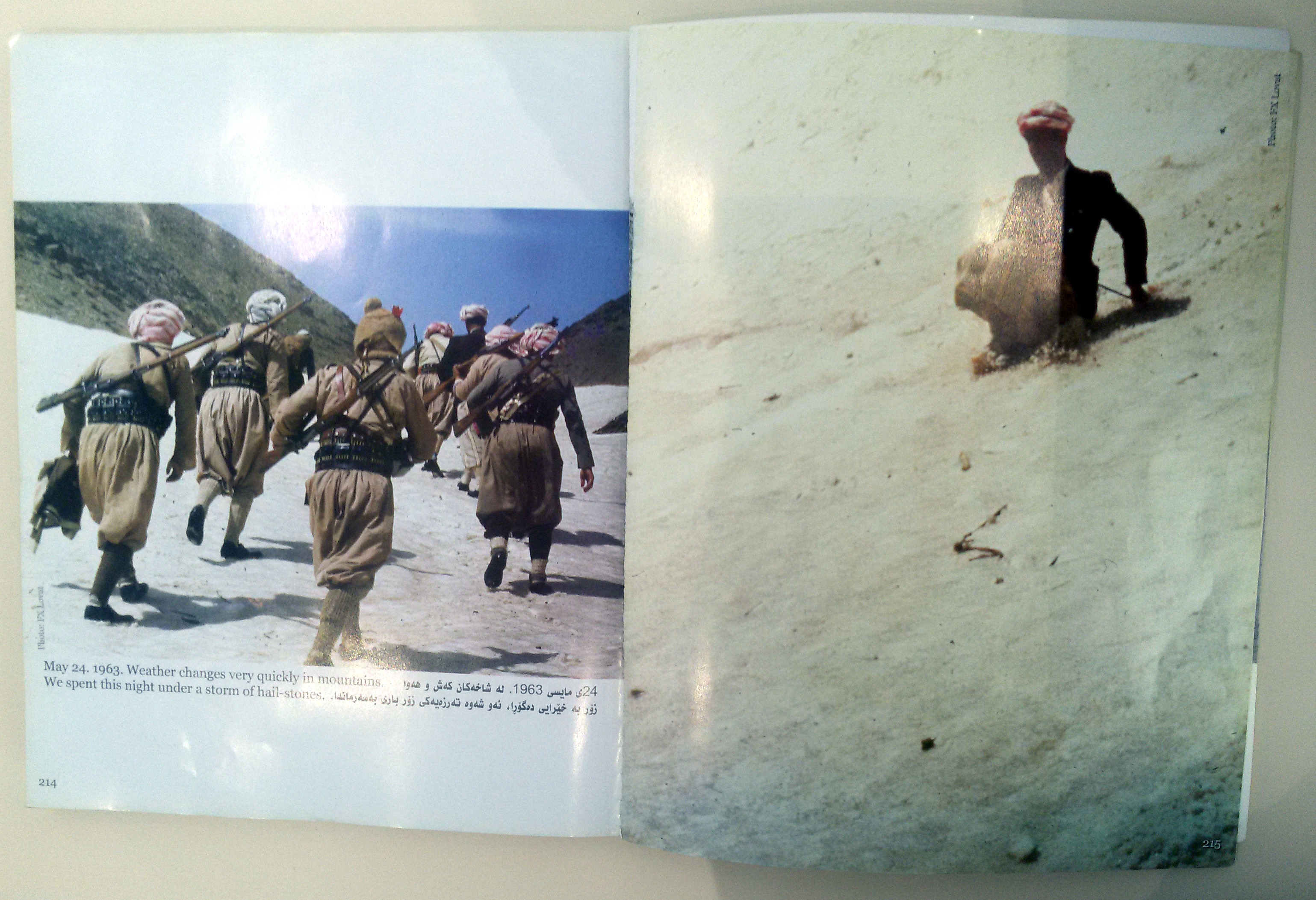 Shot of the French photographer and journalist Francois Lovat's books on the the late Kurdish leader Mela Mustafa Barzani, July 7, 2016. (Photo: Kurdistan24/Hisham Arafat)