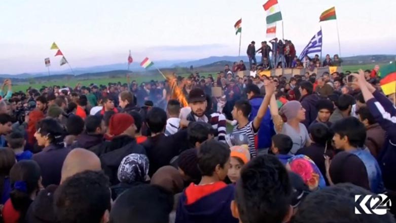 له‌ سه‌ر سنوورى يۆنان و مه‌كدۆنيا مه‌شخه‌ڵى نه‌ورۆز هه‌ڵكرا