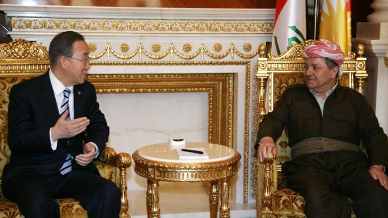 بارزانى و بان كى موون له‌ كۆبوونه‌وه‌دان