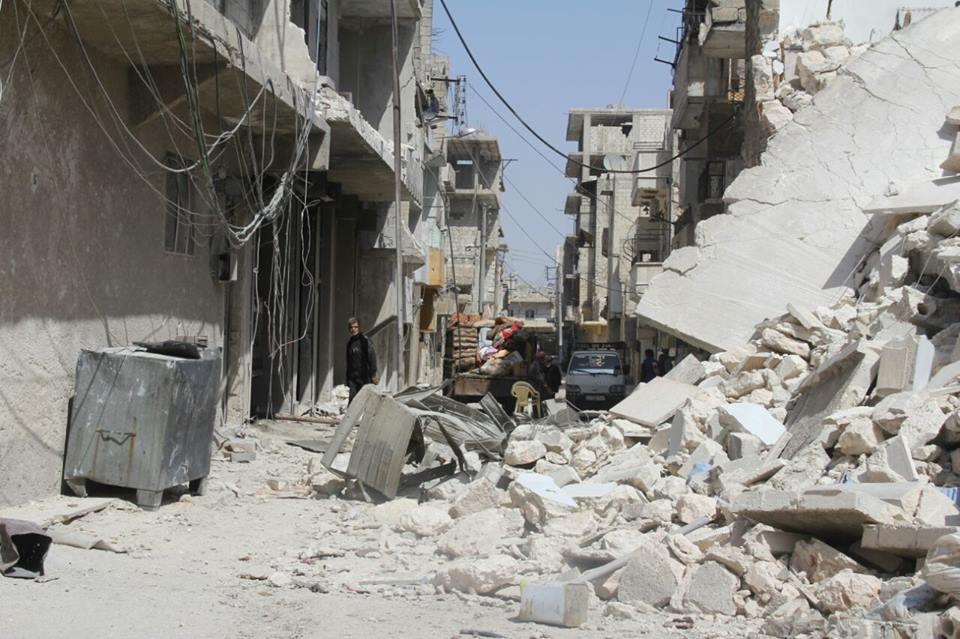 The predominant Kurdish neighborhood of Sheikh Maqsoud as destroyed by the insurgents' attacks, Aleppo, Syria, April 15, 2016. (Photos: YPG Press Office)