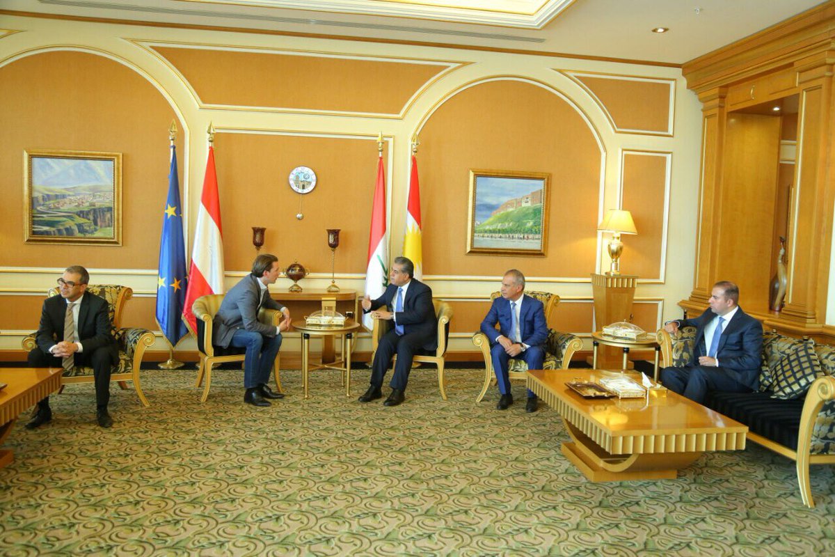 وه‌زیری ده‌ره‌وه‌ی نه‌مسا گه‌یشته‌ هه‌ولێر