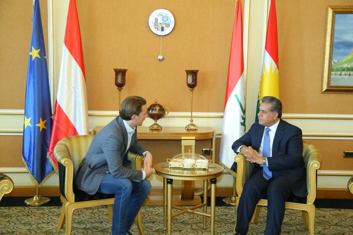 وه‌زیری ده‌ره‌وه‌ی نه‌مسا گه‌یشته‌ هه‌ولێر