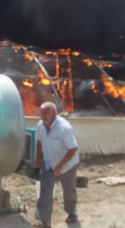 بالصور.. حريق في مخيمات النازحين في ليلان جنوب شرق كركوك