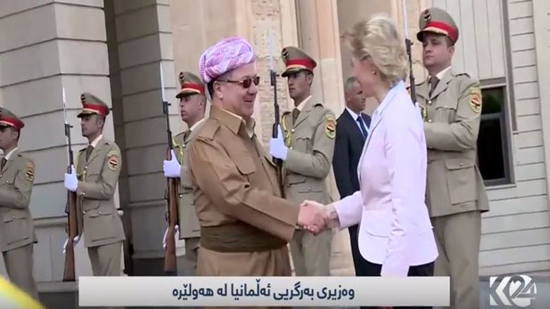 Barzanî û wezîr a Berevanî ya Elmanîyayê di kombûnê de ne
